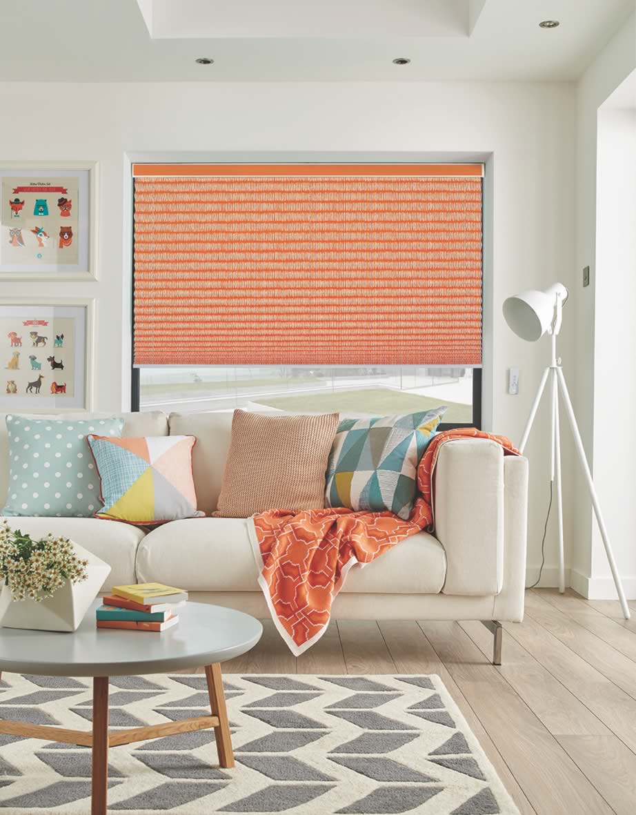 Pleated Blinds - Hula Tangerine